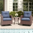 thumbnail image 3 of Layinsun 3 Pieces Patio Furniture Set with Swivel Chairs, Rattan Wicker Rocking Glide Chairs with Ottomans Conversation Set, 3 of 8