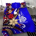 thumbnail image 3 of Juego de cama Nueva Caledonia - Flor tribal con tortugas especial color azul, 3 of 6