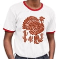 thumbnail image 2 of Country Western Turkey Ringer Tee Shirt Unisex Medium White/Red, 2 of 5