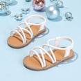 thumbnail image 2 of newwalpole Girls' Toddler Butterfly Sandals Comfy Hook-and-Loop Summer Shoes for Kids White for Size 8.5, 2 of 7
