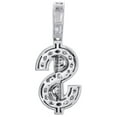 thumbnail image 4 of 10K White Gold Baguette Diamond Dollar Sign Pendant Money Symbol Charm 0.60 CT., 4 of 6