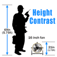 thumbnail image 6 of 16" High Velocity Turbo Fan with Tilting Head - 2700 CFM 3-Speed Efficient Air Circulation Drum Fan Ideal for Home, Garage, or Workshop Use, 6 of 8