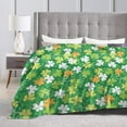thumbnail image 5 of Soft Cozy Flannel Fleece Blanket for All Seasons St Patrick''s Day Shamrock Lightweight Throw Blanket for Bed/Couch/Sofa/Camping- Green Lucky Shamrocks Irish Clover 50"X40", 5 of 6