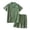 Green, variant on Uikmnh Mens Leisure Soft Comfortable Home Solid Shirt Pants Pajama Set Two Piece Loungewear