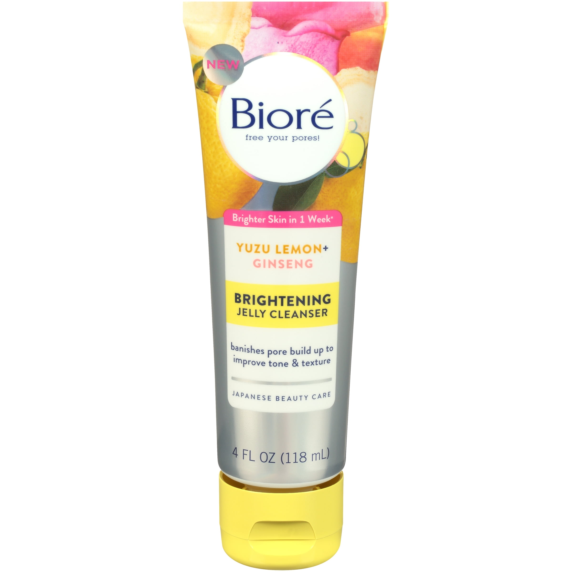 Bioré Yuzu Lemon + Ginseng Brightening Jelly Cleanser 4 fl. oz. Tube