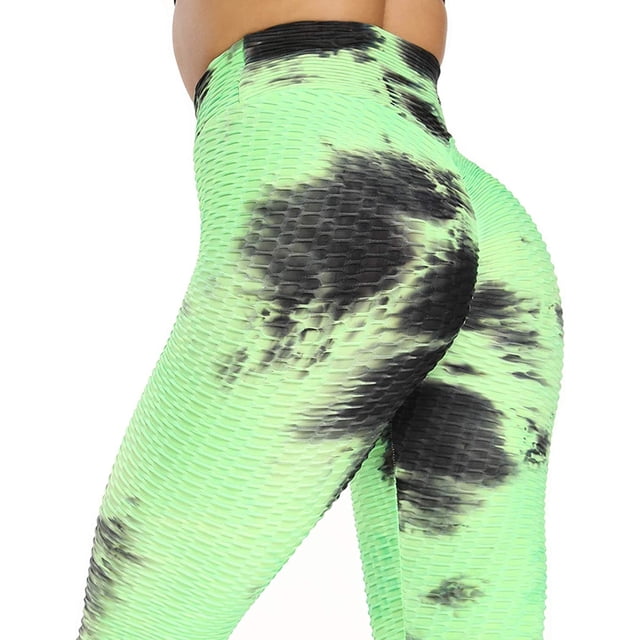 Pantalones de yoga para mujer Leggings de entrenamiento, pantalones de yoga con control de barriga de talle alto con tinte de corbata Leggings de levantamiento de glúteos Xemadio LRWJ262-1