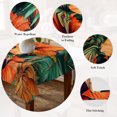 thumbnail image 5 of Burnt Orange Floral Table Cloth Waterproof Tablecloths, Tropical Botanical Leaves Floral Tablecloth Dining Table Cover for Kitchen Party Tabletop Outdoor, Rectangle Tablecloth 54x108 Inch, 5 of 9