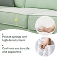 thumbnail image 4 of 7 Seats Modular Sectional Sofa with Ottoman, L Shape Fabric Sofa Corner Couch Set Living Room Couches Sets with 3 Pillows, Green, 112" x 87", 4 of 9