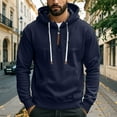 thumbnail image 2 of Mens Hoodie Half Zip Fleece Hoodys Top Breathable Fleece Sweatshirt Windproof Gym Training Tops Casual Fall Lounge Wear Lightweight Combat Jacket Tactical Hoody Coat for Athletic, 2 of 7