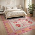 thumbnail image 3 of ODIKA 8'x10' Washable Area Rug Non-Shedding, Easy Care, Mid Century Pixel Retro Atomic Mosaic Border Motif Geometric for King Size Bedroom Under Bed, Master Suite, 3 of 7