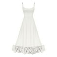 thumbnail image 6 of RGDYPKO For Women 2025 Women's Solid Color Fashion Strapless A Line Dress With Flower Detail Elegant Summer Charm Suitable For Various Activities, 6 of 6
