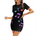 thumbnail image 1 of Playful Notes Square Neck Dress New Plus Size Elegant Women Waist Tight Dress Note Clef Melody Music Notes Rhythm Treble Note, 1 of 5