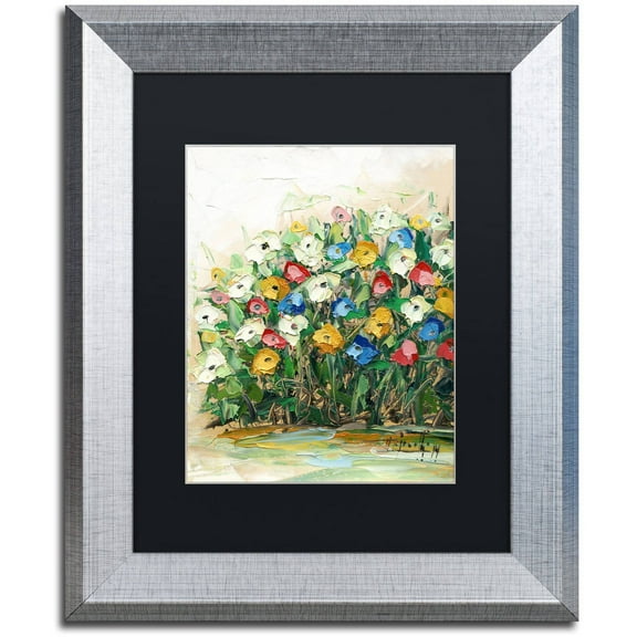 Trademark Fine Art "Spring Flowers in a Vase 10" Canvas Art by Hai Odelia, Black Matte, Silver Frame