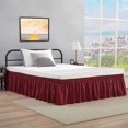 thumbnail image 4 of RUseeN Wrap Around Ruffled Bed Skirt with Adjustable Elastic Belt - 15 Inch Drop Easy to Put On, Wrinkle Free Bedskirt Dust Ruffles, Frame Cover for Queen, King and C-King Size Beds, Burgundy Solid, 4 of 8