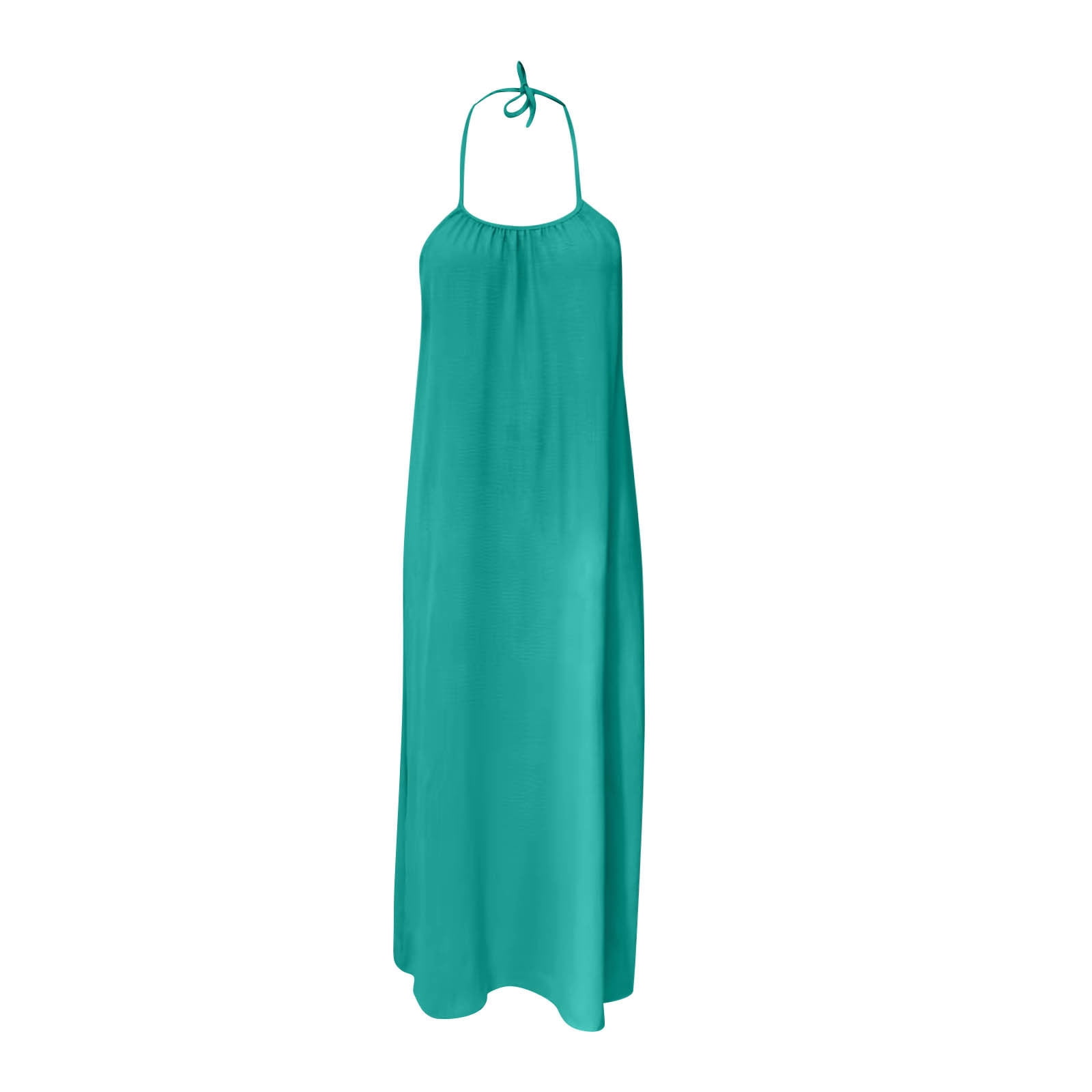 UPPADA Maxi Dress for Women Casual Maxi Halter Dress Sleeveless Backless  Summer Dress Flowy Long Sundress Beach Vacation Sundress Mint Green,L -  Walmart.com