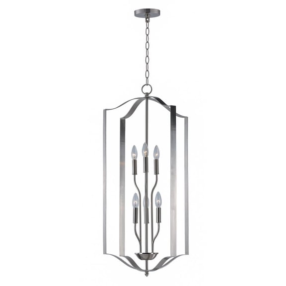 Maxim Provident-Six Light Pendant-18 Inches Wide by 36 inches high-Satin Nickel Finish -Traditional Installation