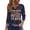 Navy, variant on 250 Years American Flag Women's Henley Shirt 1776-2026 USA 250th Anniversary 3/4 Sleeve V Neck Button Down Tee