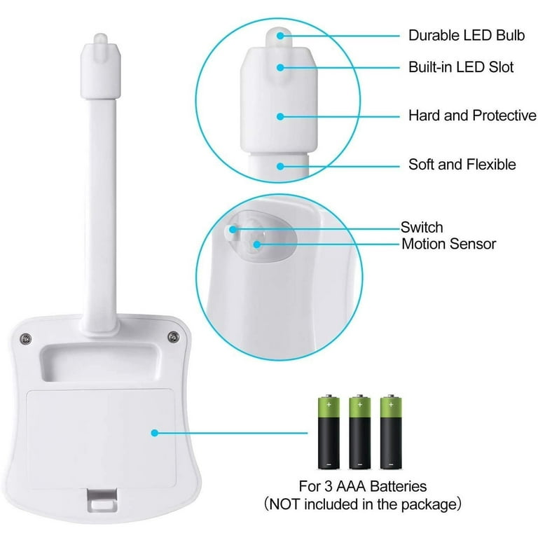 Dazone 8 Colors Human Motion Sensor Automatic SEATS LED Light Toilet Bowl Bathroom Lamp, White