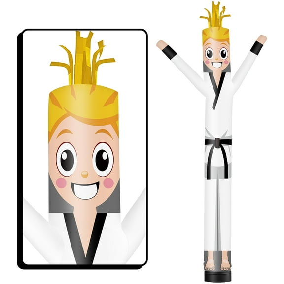 Taekwondo Inflatable Tube Man Wacky Wavy Dancing Guy for Outdoor Decoration Advertising Business Promotion (Blower Not Included)