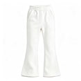 thumbnail image 6 of Auroural Toddler Girls Pants Size 5T Kids Flare Sweatpants Elastic High Waist Soft Casual Trousers Side Pockets Daily Wear Pants, 6 of 8