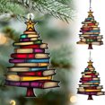 thumbnail image 1 of PPgejGEK Stacked Book Pendants Acrylic Keychains Christmas Ornament Set with Lanyard for Car Rearview Backpack Wall Door Tree Decor, 1 of 9