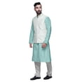 thumbnail image 2 of Atasi Kurta Pyjama pour Homme Veste Col Mandarin Indien Imprimé Ensemble de Tenue Ethnique, 2 of 5