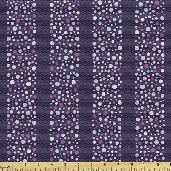 Asbtract Upholstery Fabric by the Yard, Violet Tone Bubbles Forming Vertical Wide Bands, Decorative Fabric for DIY and Home Accents, 2 Yards, Quartz Mauve by Ambesonne