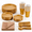 Gold, variant on Orange 350-Piece Disposable Plastic Party Supply Dinnerware Set