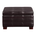 thumbnail image 4 of Detour Strap Square Storage Ottoman in Espresso Faux Leather, 4 of 8
