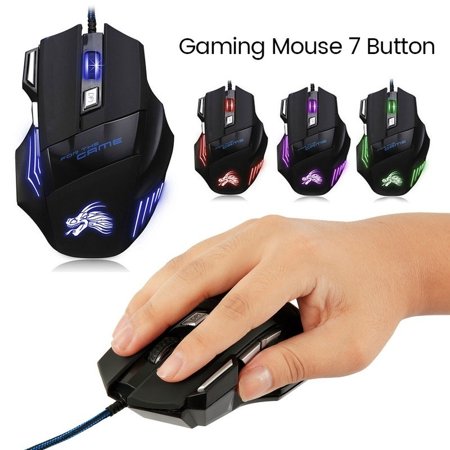 7 Button Mouse Gamer Gaming 5500DPI Multi Color LED Optical USB Wired Gaming Mouse Mice For PC (Best Midrange Gaming Pc)