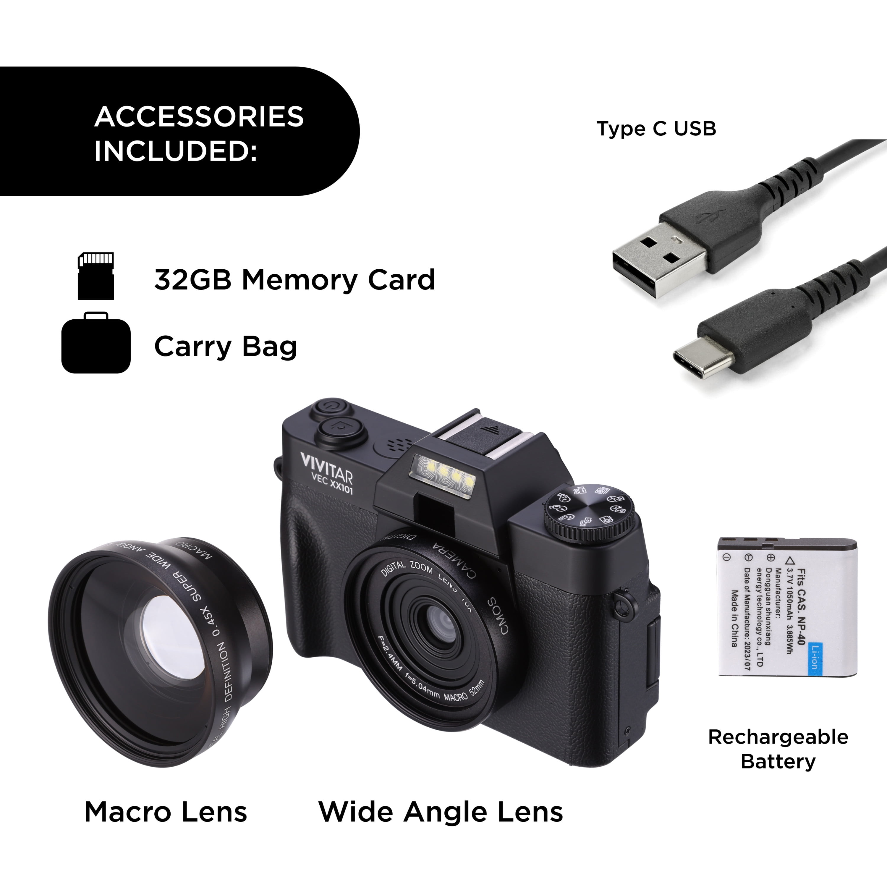 Vivitar 4K Digital Camera, 8x Digital Zoom, 3