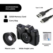 Vivitar 4K Digital Camera, 8x Digital Zoom, 3 LED Display, Bonus Macro Lens, Included SD Card