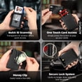 thumbnail image 4 of AOMGO Slim Wallet for Men, Pop Up Card Holder with Money Clip, ID Window and Magnetic Closure, Vegan Leather Minimalist Bifold Wallet, Carbon Fiber Design, Black, 4 of 11