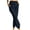 Navy, variant on Brilliant Women's Pants Plus Size Long Women's Fashion Casual Solid Color Elastic Cotton And Linen Trousers Pants clothes under $5.00