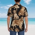 thumbnail image 7 of Golden Retrievers Men'S 3d Print Casual Button Down Shirts, Novelty Hawaiian Short Sleeves S, 7 of 7