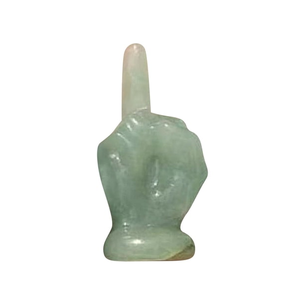 Figura de cristales del dedo medio Estatua divertida del dedo medio de cristal, decoración del dedo medio, estatua de bolsillo tallada a mano Decoración de cristal del dedo medio