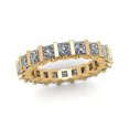 thumbnail image 2 of Natural 3.35Ct Princess Cut Diamond U-Bar Setting Women's Anniversary Wedding Eternity Band Ring Solid 10k Yellow Gold G-H I1, 2 of 3
