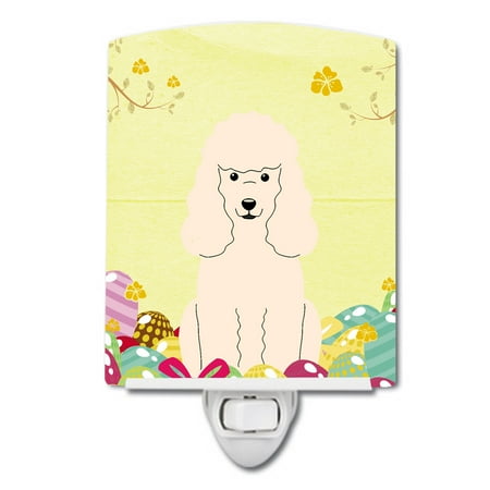 

Caroline s Treasures BB6070CNL Easter Eggs Poodle White Ceramic Night Light 6x4x3 multicolor