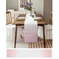 thumbnail image 3 of Pink Ombre Lines Burlap-Cotton Table Runner 72 Inches Long,Simple White Pink Gradient Stripes Farmhouse Table Runners,Outdoor Dining Tablecloths Decor for Baby Shower Party Wedding 16x72, 3 of 9