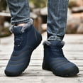 thumbnail image 6 of Mens Snow Boots Fashion Waterproof Winter Fur Lined Warm Boots Slip On Anti-Slip Outdoor Comfortable Lightweight Boot Blue 11 US, 6 of 7