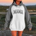 thumbnail image 2 of QQAMB Oversized Sweatshirts for Women Mama Letter Printed Drawstring Fall Winter Trendy Hoodies Sweatshirts with Pocket Gray XL, 2 of 4