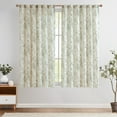 thumbnail image 5 of CURTAINKING Linen Curtains Floral Curtains for Living Room 63 Inch Length Green Printed Curtains Rod Pocket Back Tab Farmhouse Peony Flower Patterned Drapes Bedroom Window Curtain Set 2 Panels, 5 of 8