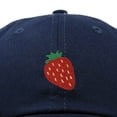 thumbnail image 2 of Dalix Strawberry Embroidered Cotton Dad Hat Fruit Adjustable Casual Baseball Cap Nature Womens in Navy Blue, 2 of 5