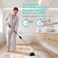 thumbnail image 5 of Electric Spin Scrubber, 2-Speed Power Cleaner with 8 Brush Heads, Type-C Fast Charging, 90+ Mins Runtime, Cordless Shower Scrubber with Long Handle for Tub Tile Bathroom Kitchen Sink, 5 of 10