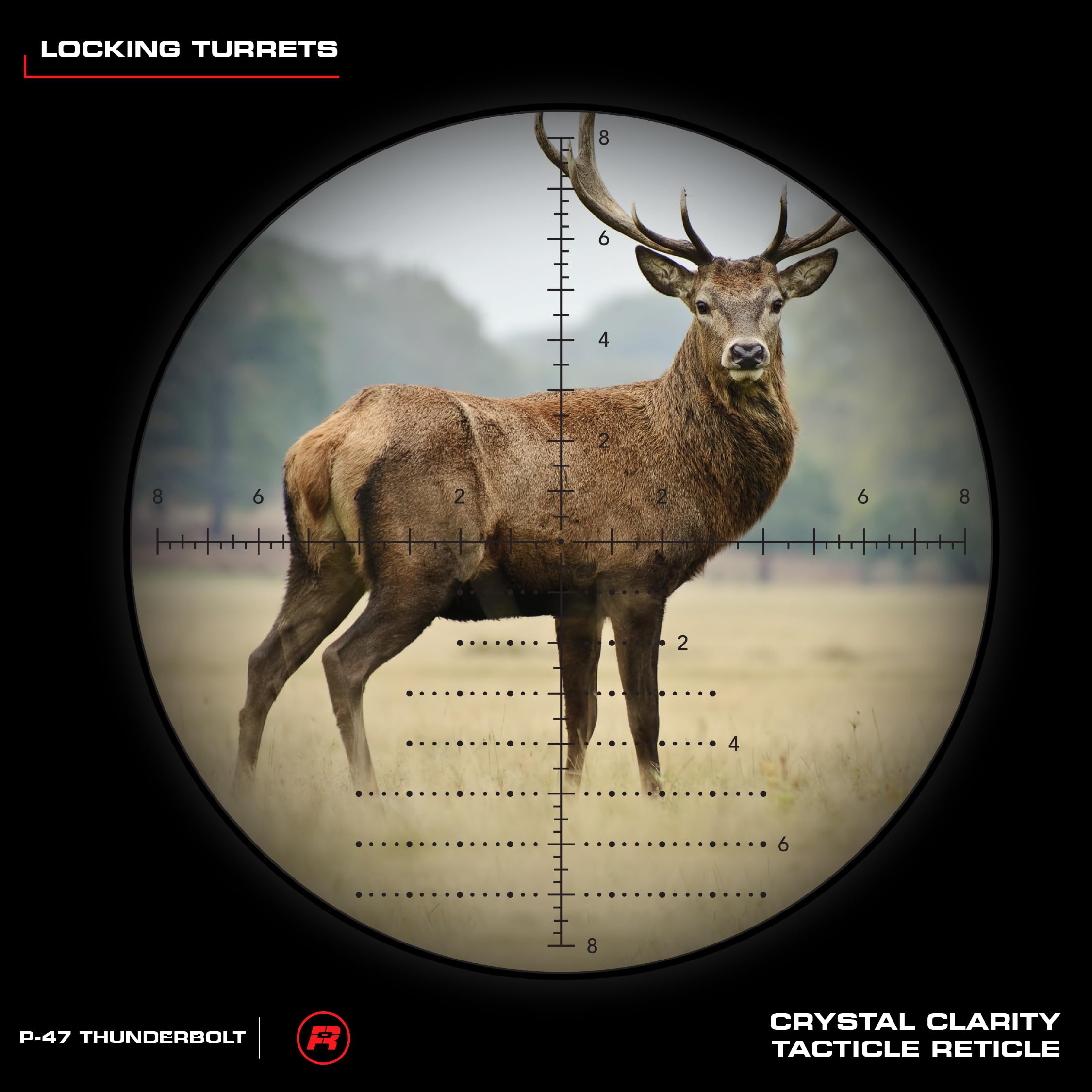 Red-Line Optics P-47 Thunderbolt II 6-24x50, SFP, MRAD, 1" monotube, Hunting, Long-Range Precision, Competition Scope .22LR, tested up to a 30-06 Designed in USA Based in WA (Black Red)