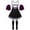 Black, variant on iiniim Kids Girls Cheer Leader Uniform Cheerleading Dress with Stockings Pom Poms Party Purple 7-8