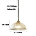 thumbnail image 2 of Clear Ribbed Glass Dome Pendant Light Fixture, Semicircle Transparent Glass Pendant Lamp, Vintage Farmhouse Pendant Light, Pendant Lighting for Kitchen Island Sink Dining Table Bar Entrance, 2 of 7