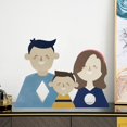 thumbnail image 3 of Estatuas familiares modernas de escritorio, manualidades de PVC, juguete de escritorio para tienda de oficina, decoración de ventana, boda para niños, Hijo Mamá Papá Sunnimix estatua de la familia, 3 of 7