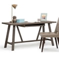 thumbnail image 3 of Atlin Designs 29.5" Modern Solid Wood Writing Office Desk in Wire Driftwood, 3 of 6