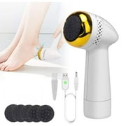 Electric Callus Remover, Electric Foot File USB Foot Pedicure Tools with 6pcs Grinding Heads Professional Foot Care Sander Best for Cracked Heels and Hard Skin - Gold